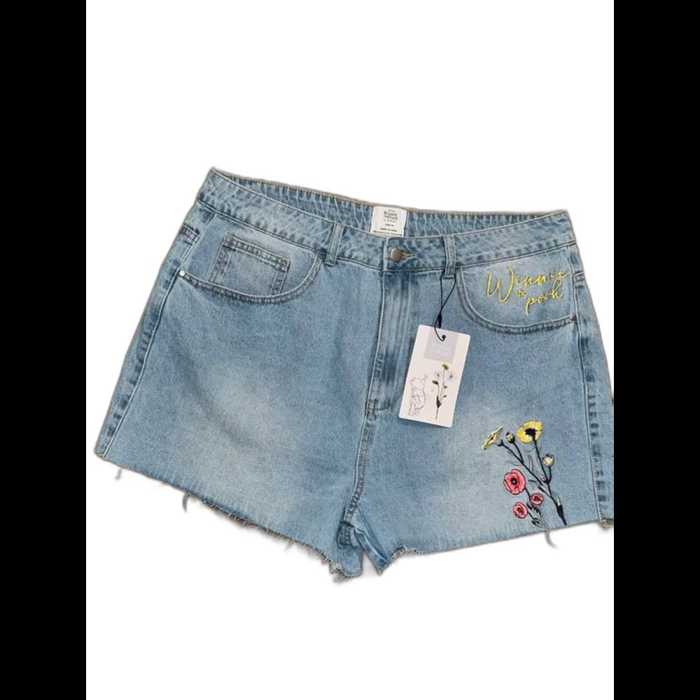 Winnie the Pooh embroidered Jean shorts